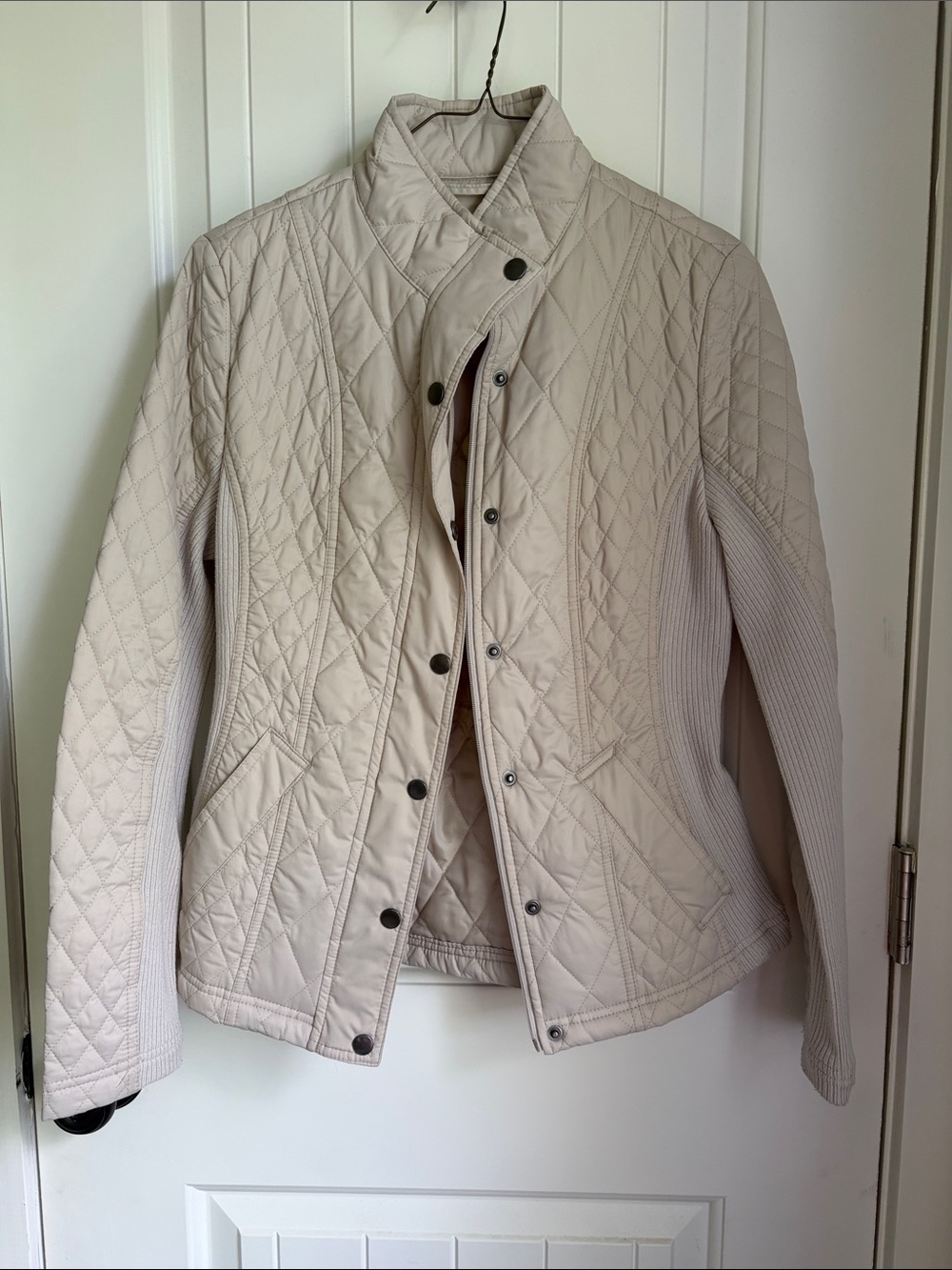 Merona Light Beige Quilted Snap-Front Jacket